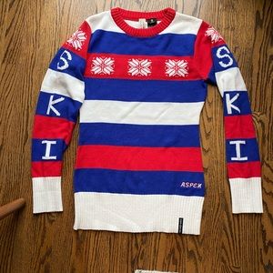 Obermeyer sweater stripes and Nordic designs